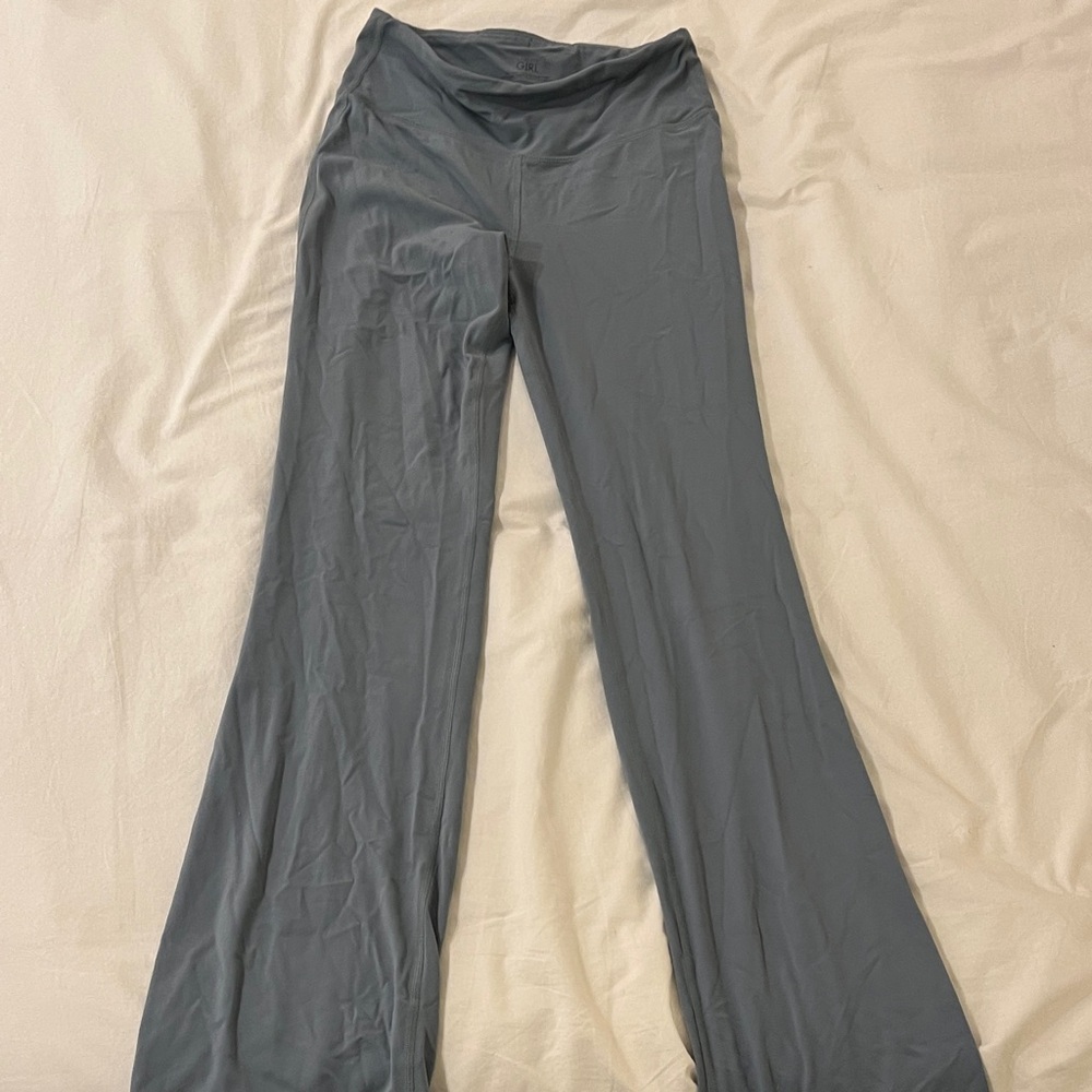 Athleta Girl mint green high-rise flare pants